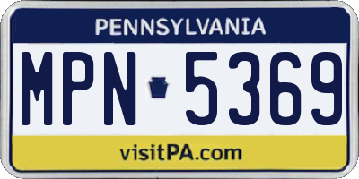 PA license plate MPN5369