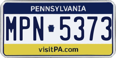PA license plate MPN5373