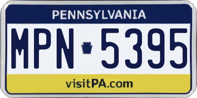 PA license plate MPN5395