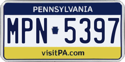 PA license plate MPN5397