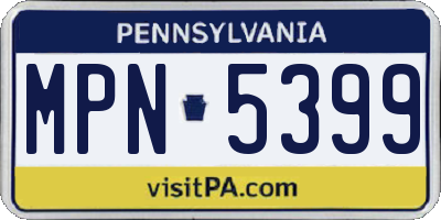 PA license plate MPN5399