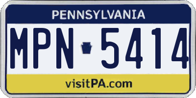 PA license plate MPN5414