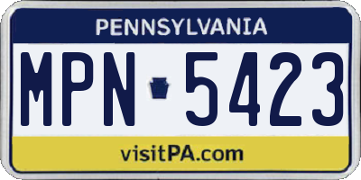 PA license plate MPN5423
