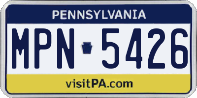 PA license plate MPN5426