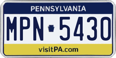 PA license plate MPN5430