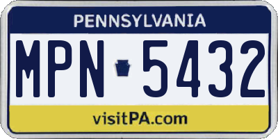 PA license plate MPN5432