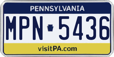 PA license plate MPN5436