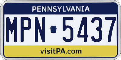PA license plate MPN5437