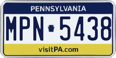 PA license plate MPN5438