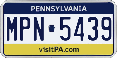 PA license plate MPN5439