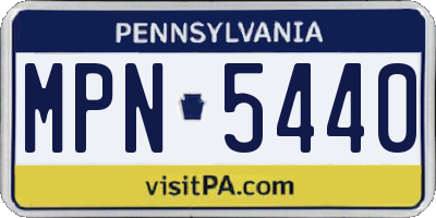 PA license plate MPN5440