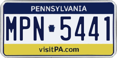 PA license plate MPN5441