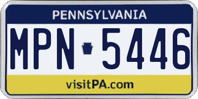 PA license plate MPN5446