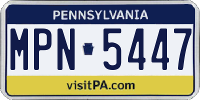 PA license plate MPN5447