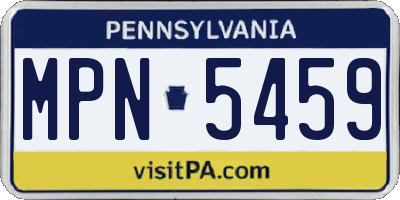 PA license plate MPN5459