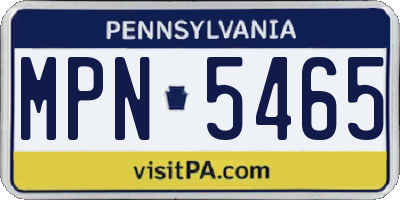 PA license plate MPN5465