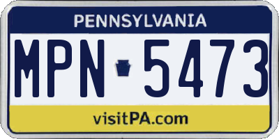 PA license plate MPN5473