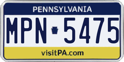 PA license plate MPN5475
