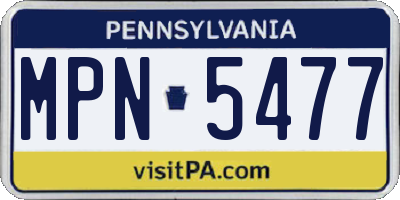 PA license plate MPN5477