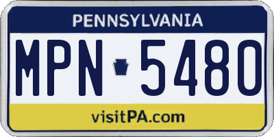 PA license plate MPN5480