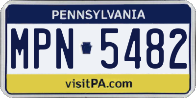 PA license plate MPN5482