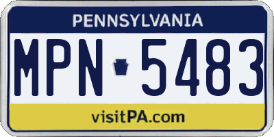 PA license plate MPN5483