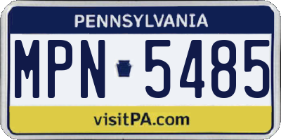 PA license plate MPN5485