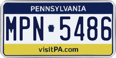 PA license plate MPN5486