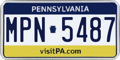 PA license plate MPN5487