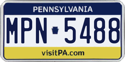 PA license plate MPN5488