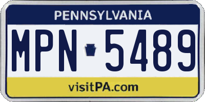 PA license plate MPN5489