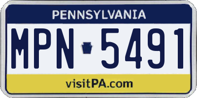 PA license plate MPN5491