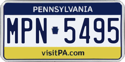 PA license plate MPN5495
