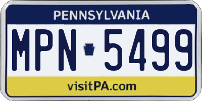 PA license plate MPN5499