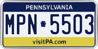 PA license plate MPN5503
