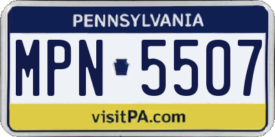PA license plate MPN5507