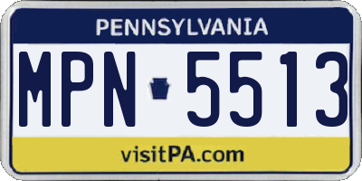 PA license plate MPN5513