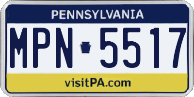 PA license plate MPN5517