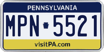 PA license plate MPN5521