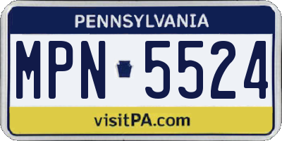 PA license plate MPN5524