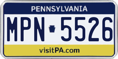 PA license plate MPN5526