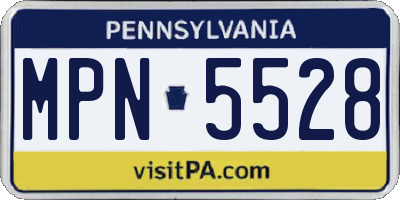 PA license plate MPN5528