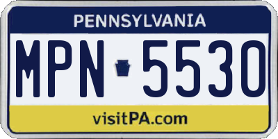 PA license plate MPN5530
