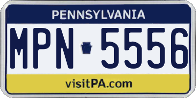 PA license plate MPN5556