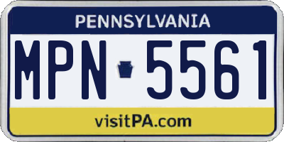 PA license plate MPN5561