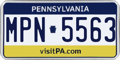 PA license plate MPN5563