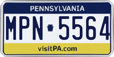PA license plate MPN5564