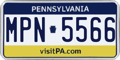 PA license plate MPN5566