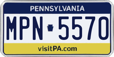 PA license plate MPN5570