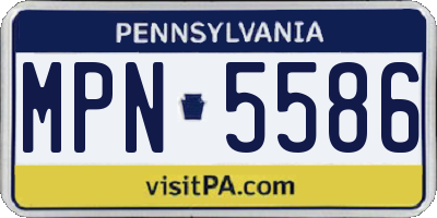 PA license plate MPN5586